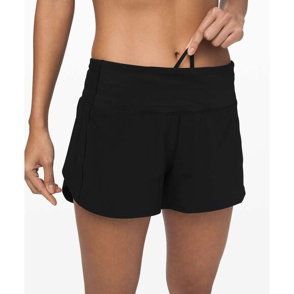 Lululemon Speed Up Mid-Rise Short 4" Lined Black - 4 - Picture 3 of 7